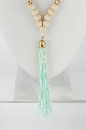 Long Bead Necklace With Tassel 6DCE8